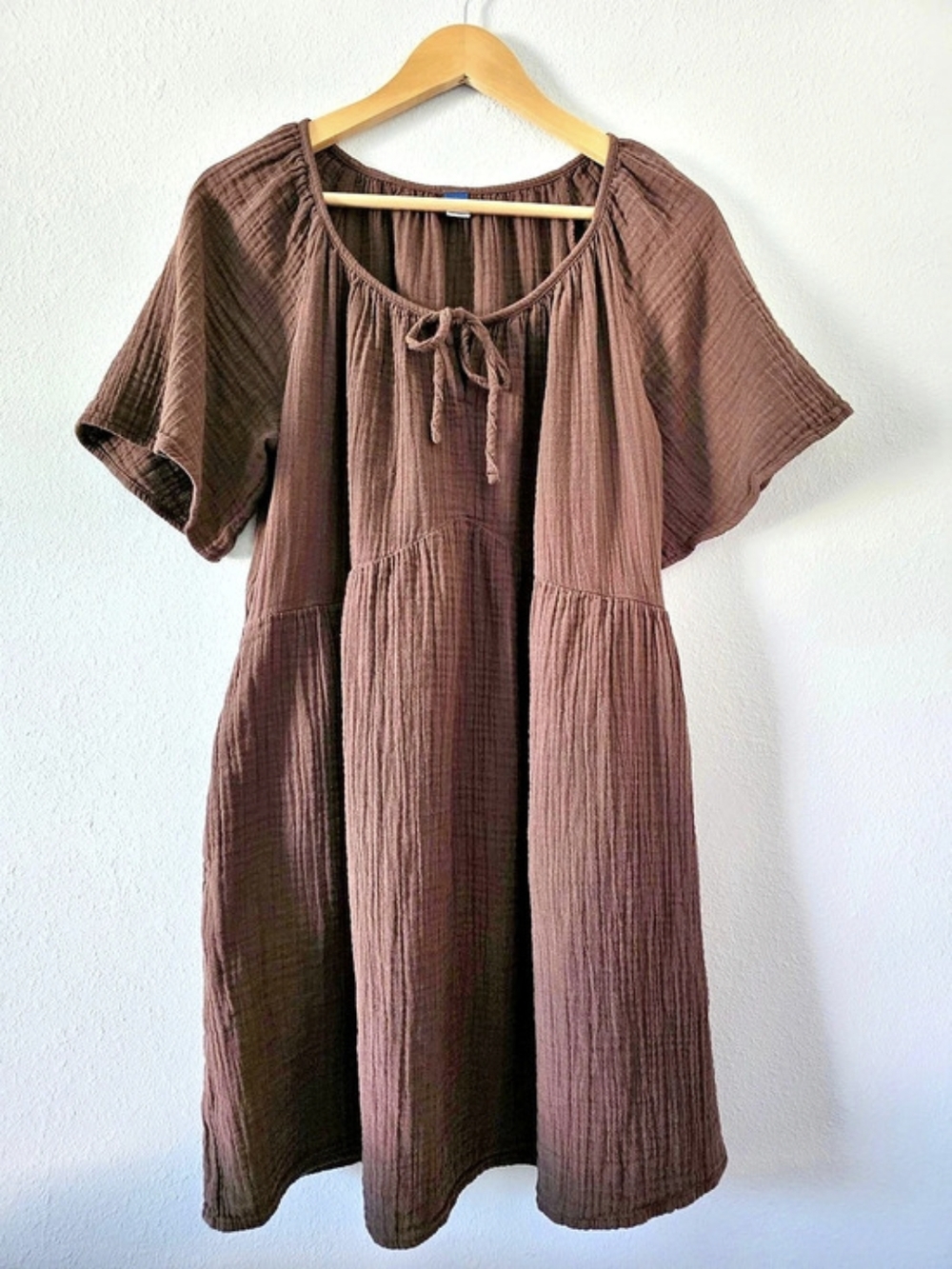 Old Navy Cotton Midi Dress in Brown Size Medium Like New